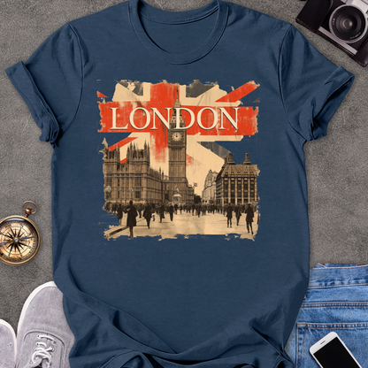 London | Unisex Softstyle T-Shirt | Retro Style Travel Tee