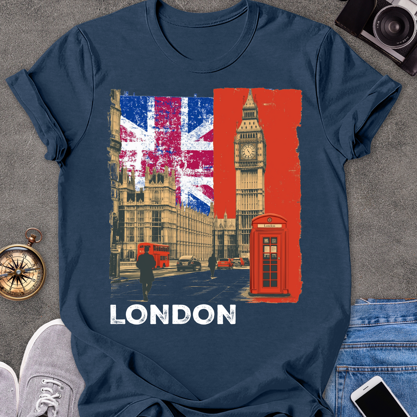 London | Unisex Softstyle T-Shirt | Retro Style Travel Tee