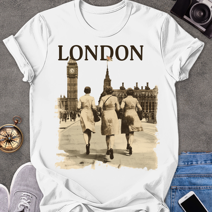 London | Unisex Softstyle T-Shirt | Retro Style London Travel Tee
