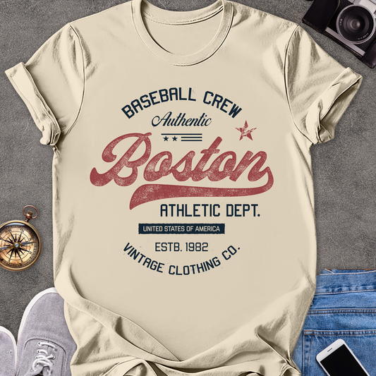 Baseball Crew Authentic Boston | Unisex Softstyle T-Shirt | Boston Massachusetts Travel Tee