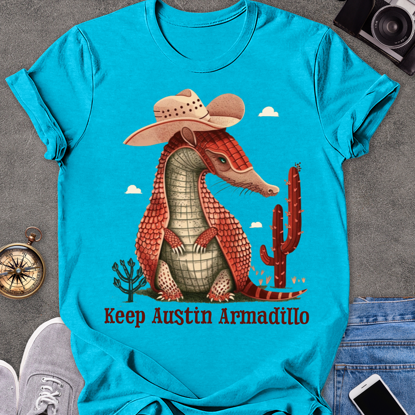 Keep Austin Armadillo| Unisex Softstyle T-Shirt | Texas Travel Tee