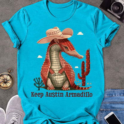 Keep Austin Armadillo| Unisex Softstyle T-Shirt | Texas Travel Tee