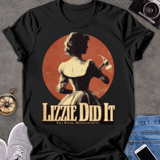 Lizzie Did It, Fall River Massachusetts | Unisex Softstyle T-Shirt | Massachusetts Travel Tee