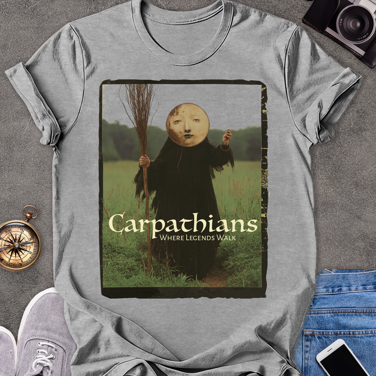 Carpathians, Where Legends Walk | Softstyle T-Shirt | Vintage Romanian Pagan Travel Tee
