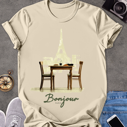 Bonjour Paris | Softstyle T-Shirt | French Travel Tee