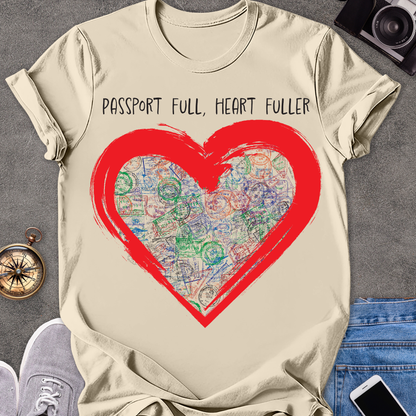 Passport Full, Heart Fuller | Softstyle T-Shirt | Travel Tee