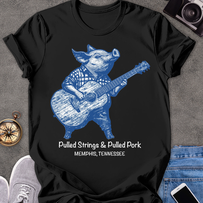 Pulled Strings & Pulled Pork-Memphis, Tennessee | Unisex Softstyle T-Shirt | Fun and Casual Music Lover Tee