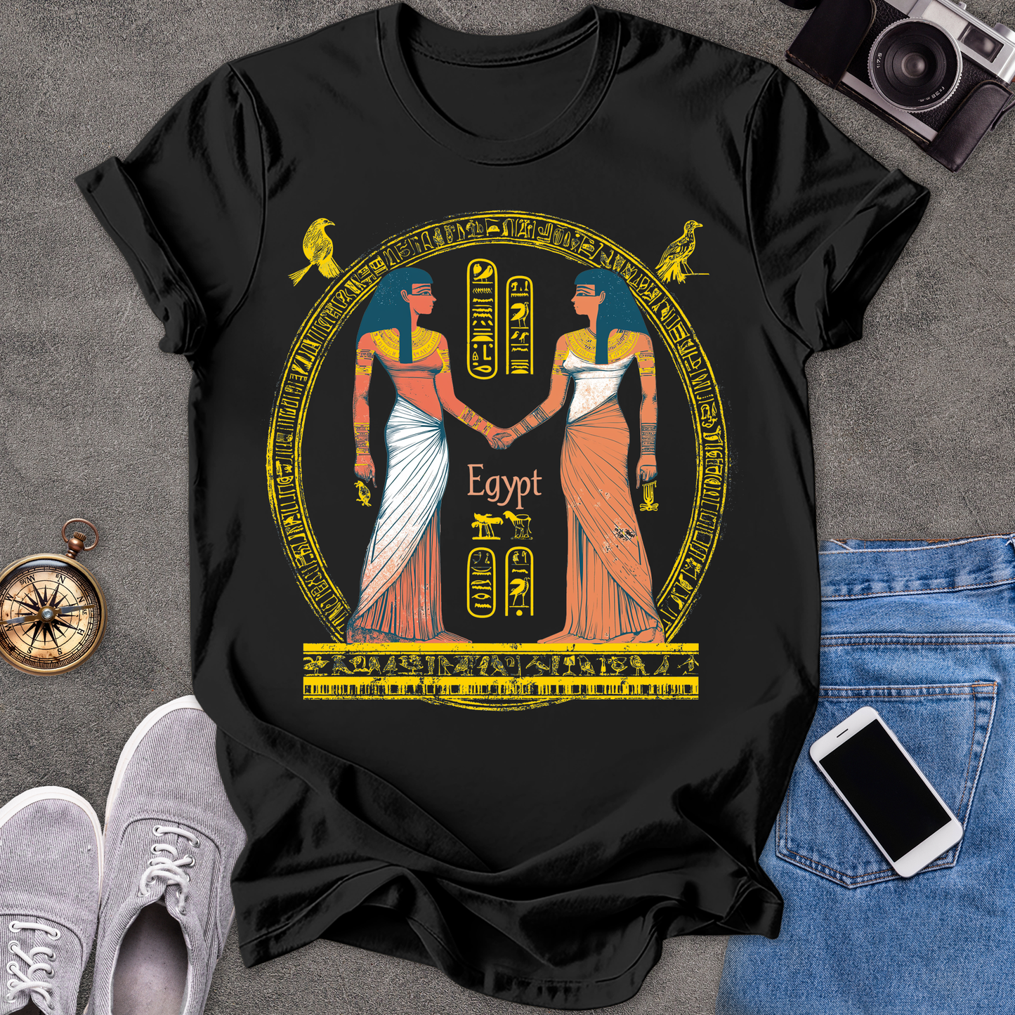 Egypt -Two Goddesses | Unisex Softstyle T-Shirt | Travel Lover Tee
