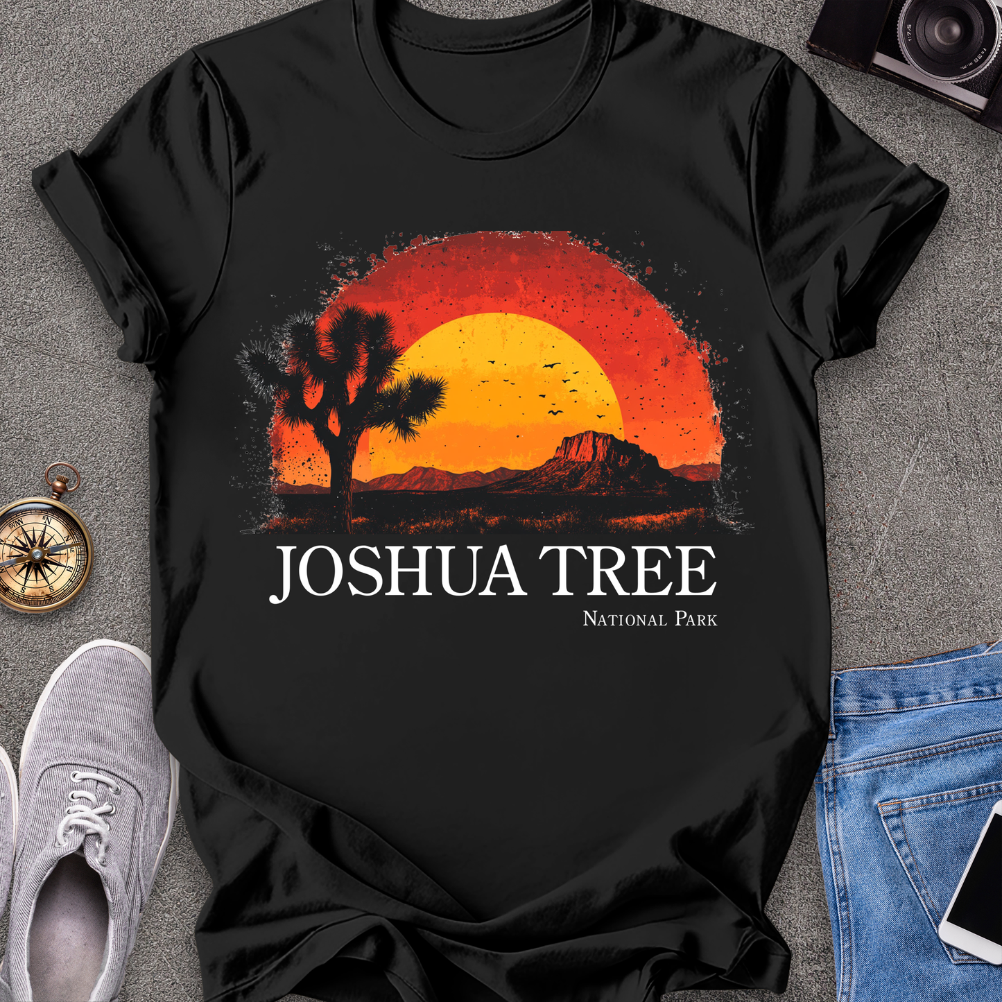 Joshua Tree-Joshua Tree National Park Half-Sunset T-Shirt