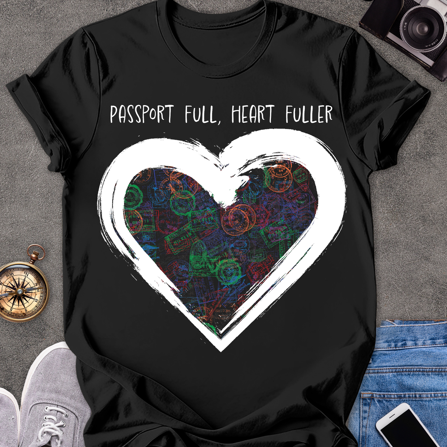 Passport Full, Heart Fuller | Softstyle T-Shirt | Travel Tee