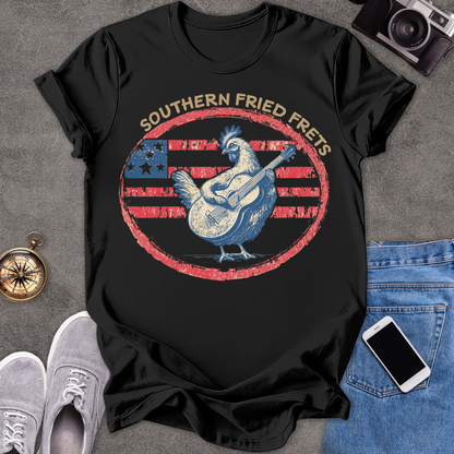 Southern Fried Frets | Unisex Softstyle T-Shirt | Fun and Casual Music Lover Tee