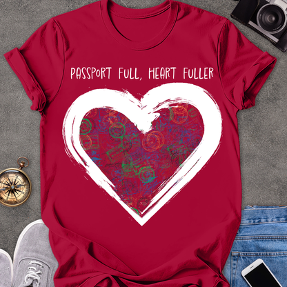 Passport Full, Heart Fuller | Softstyle T-Shirt | Travel Tee