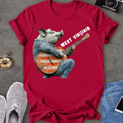 West Virginia - Pig Playing Guitar T-Shirt