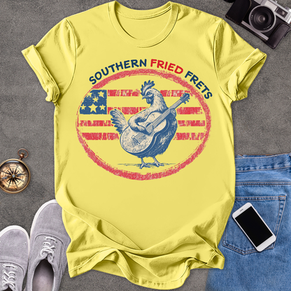 Southern Fried Frets | Unisex Softstyle T-Shirt | Fun and Casual Music Lover Tee