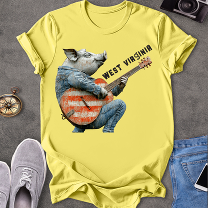 West Virginia - Pig Playing Guitar T-Shirt