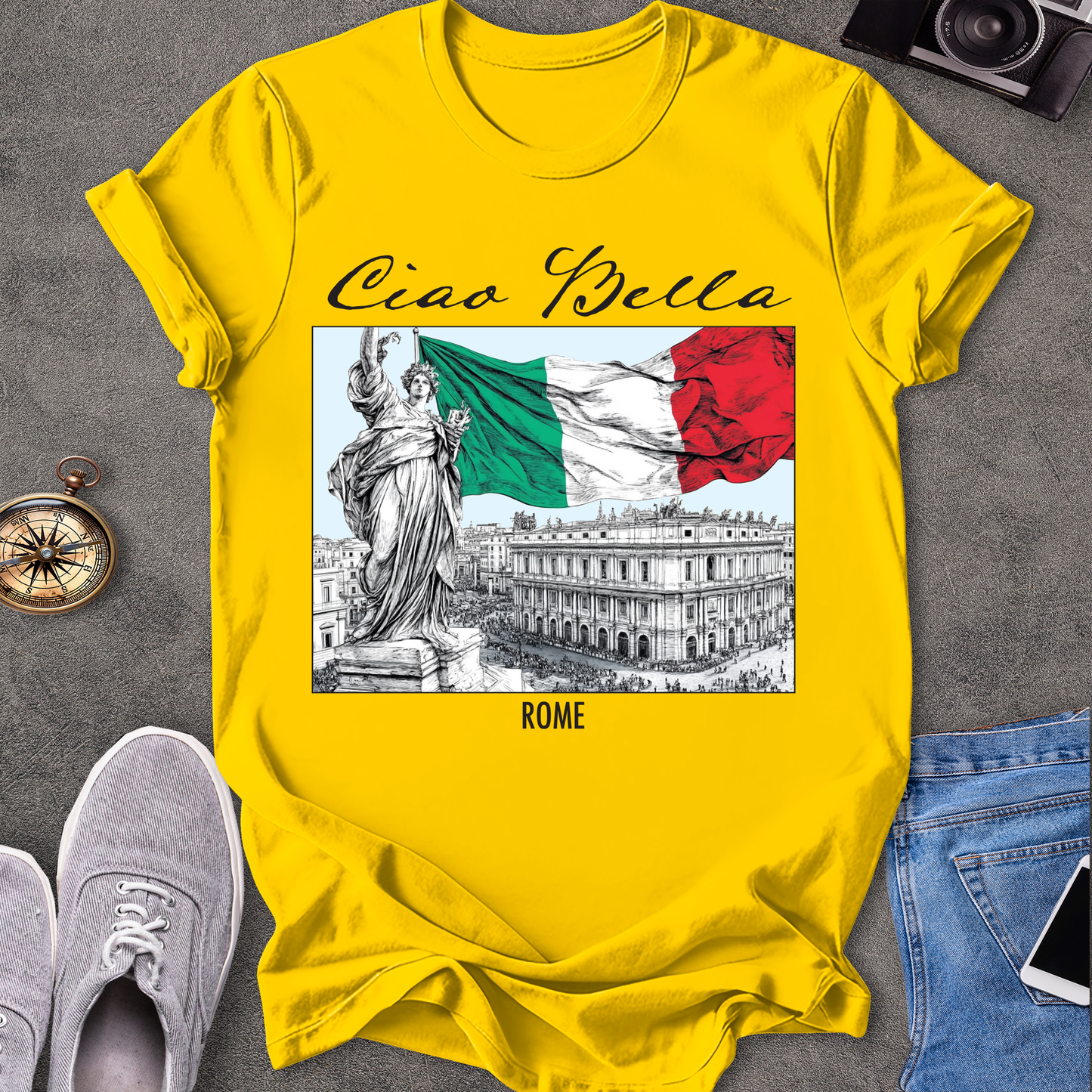 Ciao Bella - Rome Italian Flag T-Shirt