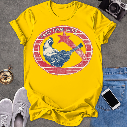 Fried Texas Licks | Unisex Softstyle T-Shirt | Fun and Casual Music Lover Tee