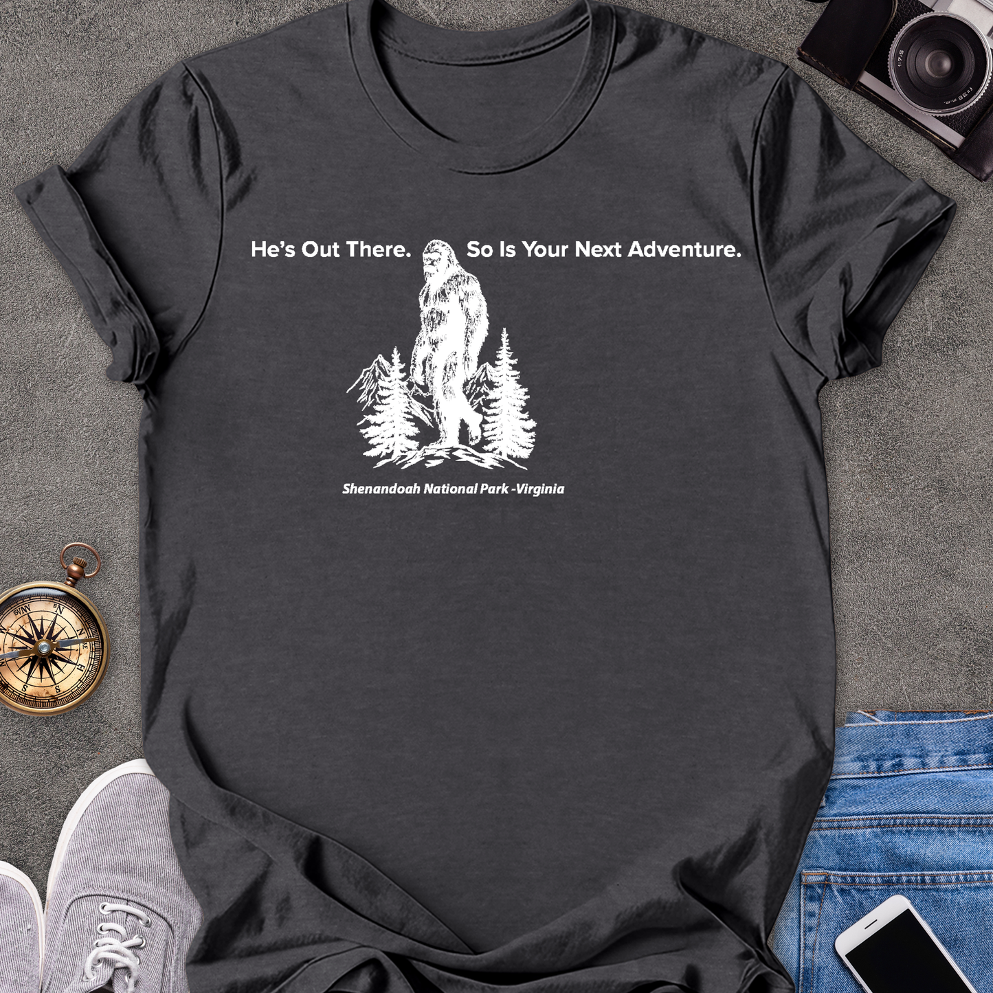 He's Out There. So Is Your Next Adventure-Shenandoah National Park, Virginia | Unisex Softstyle T-Shirt | National Park Travel Tee