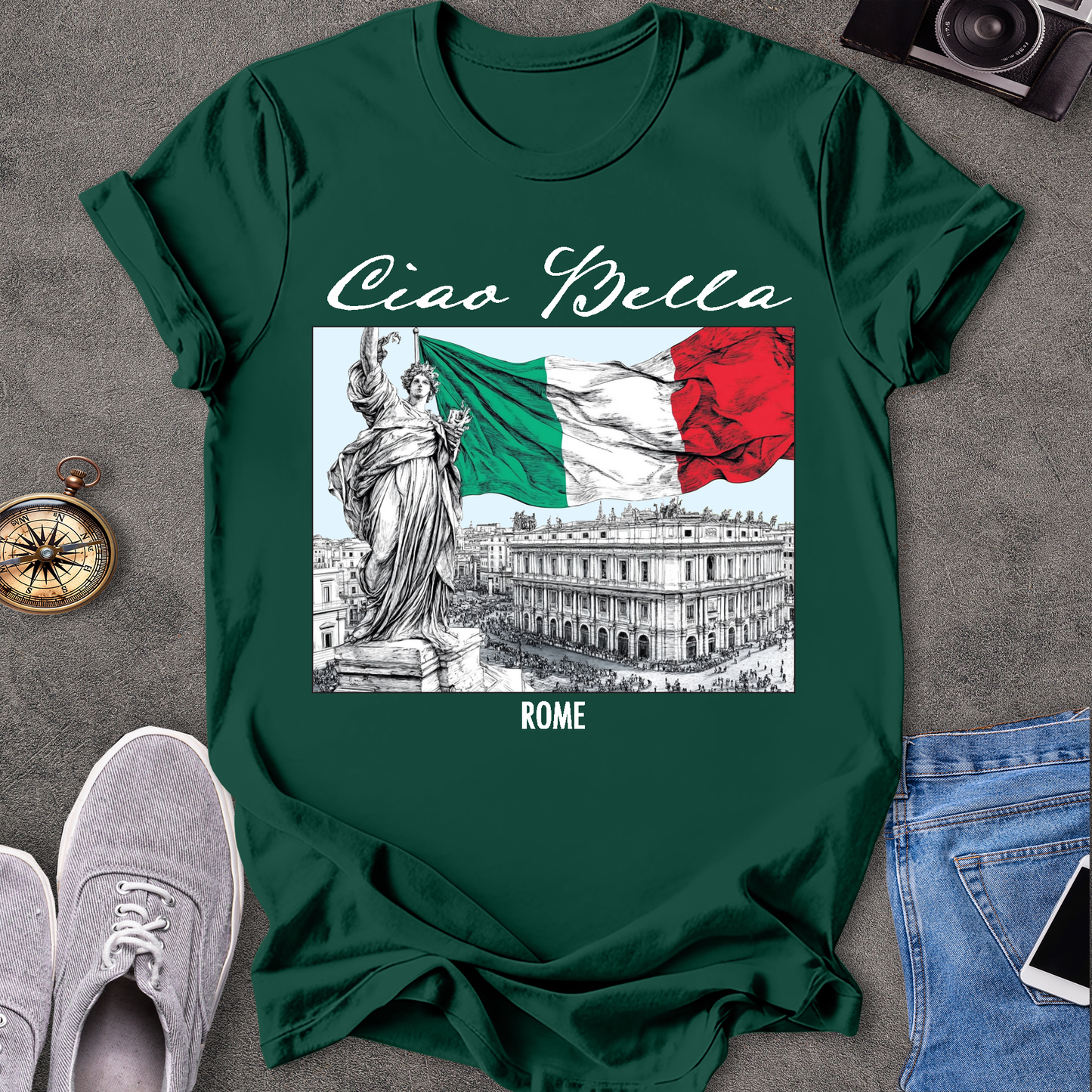 Ciao Bella - Rome Italian Flag T-Shirt