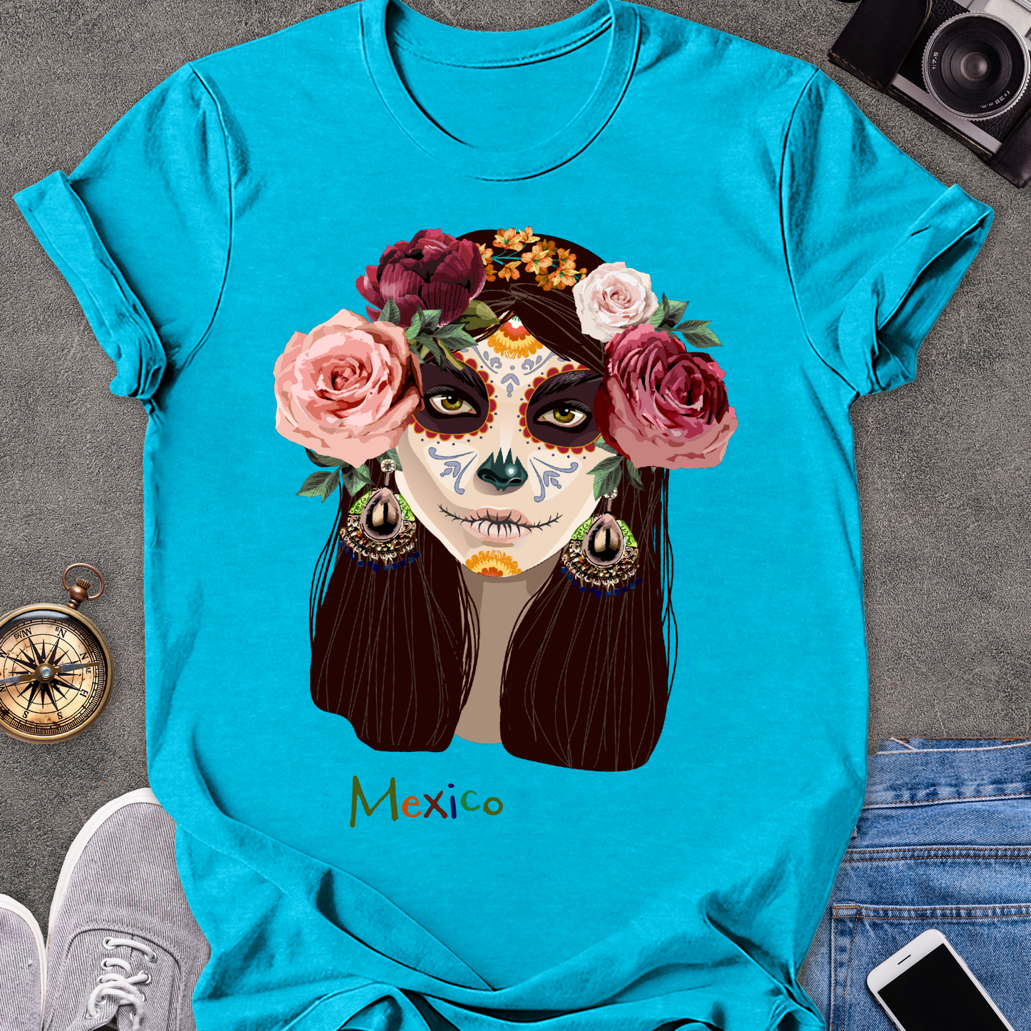 Mexico | Unisex Softstyle T-Shirt | Day of the Dead Tee