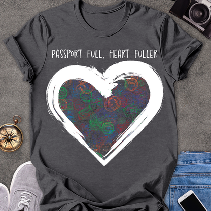 Passport Full, Heart Fuller | Softstyle T-Shirt | Travel Tee