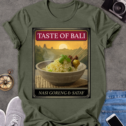 Taste of Bali, Nasi Goreng & Satay | Unisex Softstyle T-Shirt | Bali Food Travel Tee