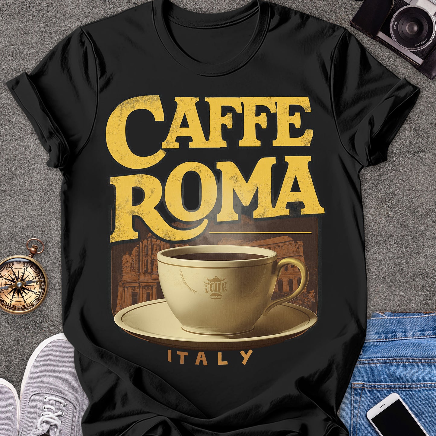 Caffe Roma, Italy | Softstyle T-Shirt | Italian Travel Tee