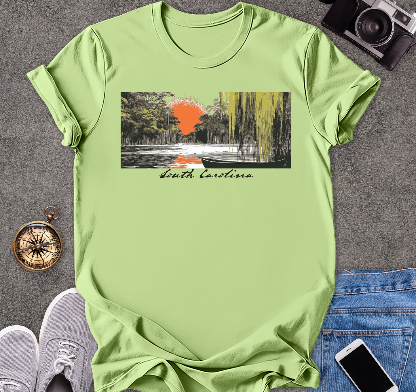 South Carolina-Moss in The Trees | Unisex Softstyle T-Shirt | Travel Lover Tee