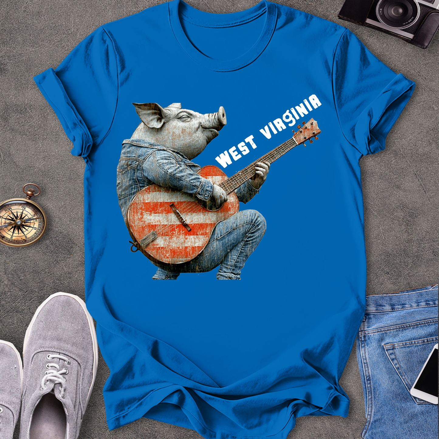 West Virginia - Pig Playing Guitar T-Shirt