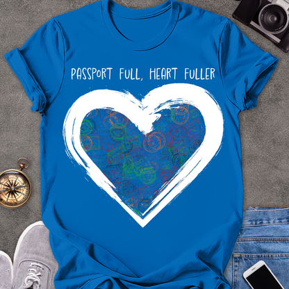 Passport Full, Heart Fuller | Softstyle T-Shirt | Travel Tee