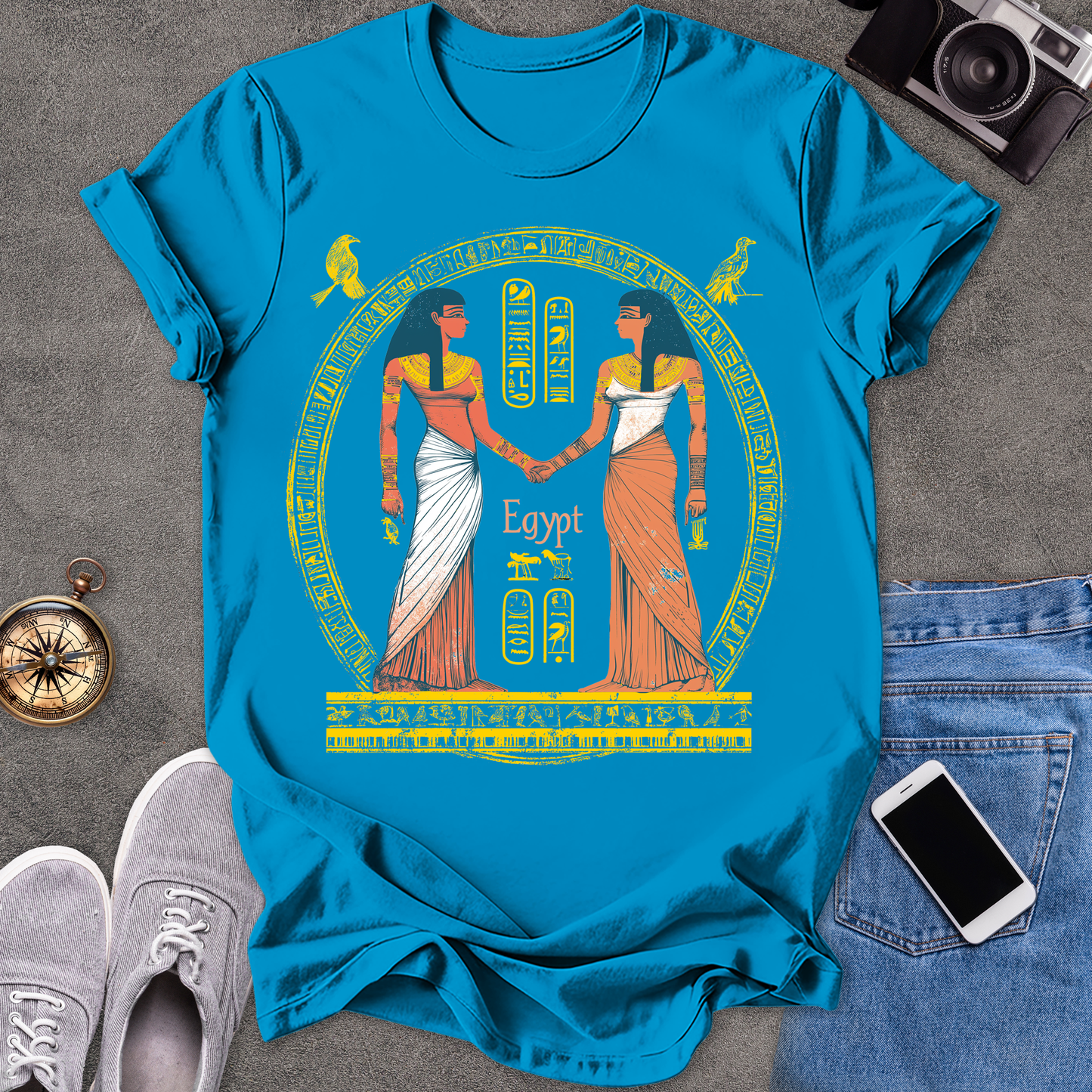 Egypt -Two Goddesses | Unisex Softstyle T-Shirt | Travel Lover Tee