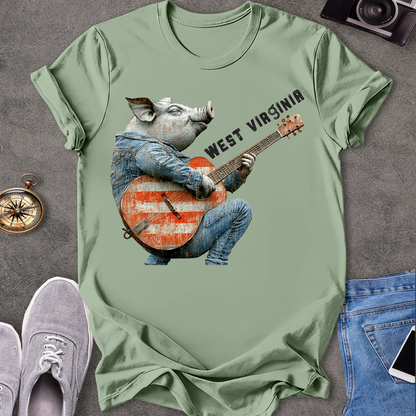 West Virginia - Pig Playing Guitar T-Shirt
