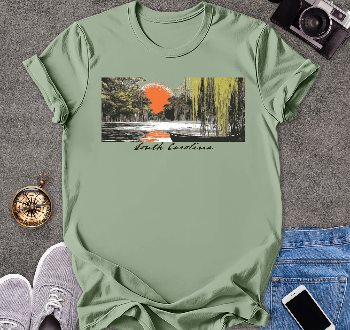 South Carolina-Moss in The Trees | Unisex Softstyle T-Shirt | Travel Lover Tee