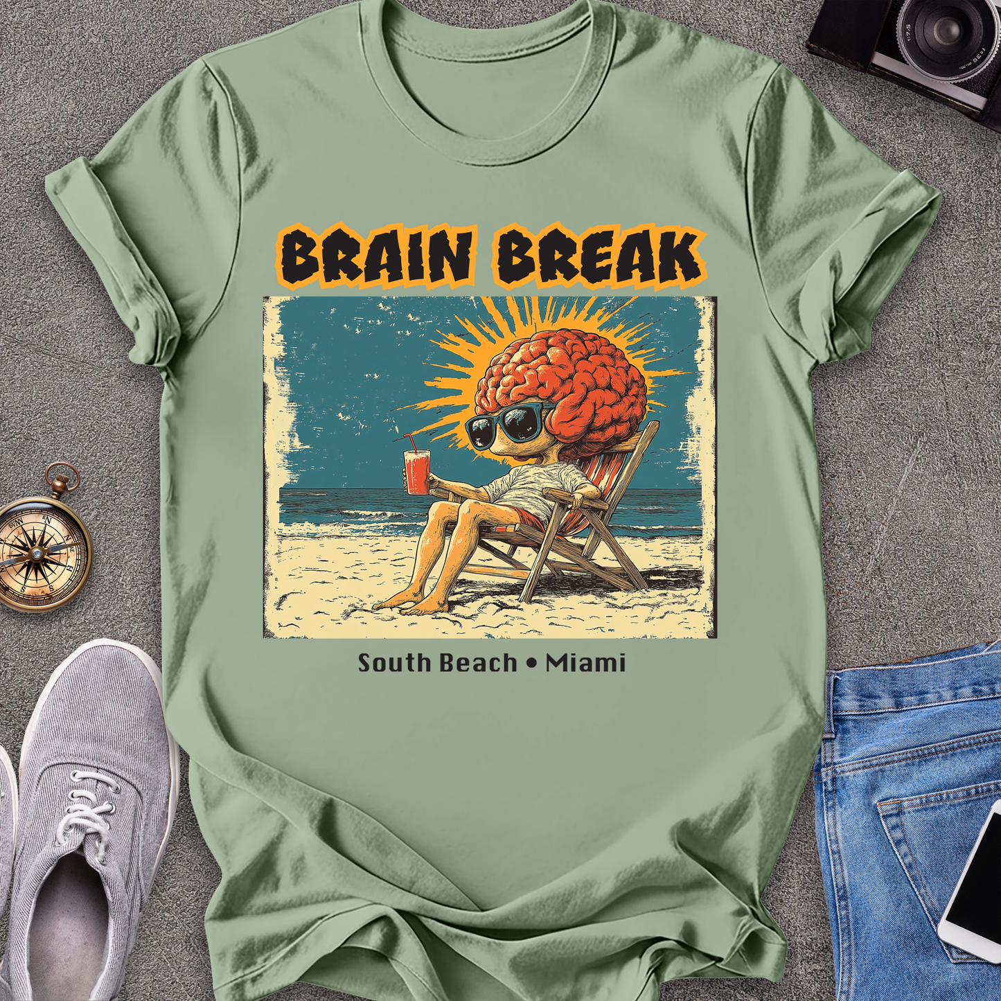 Brain Break - South Beach, Miami Florida T-Shirt