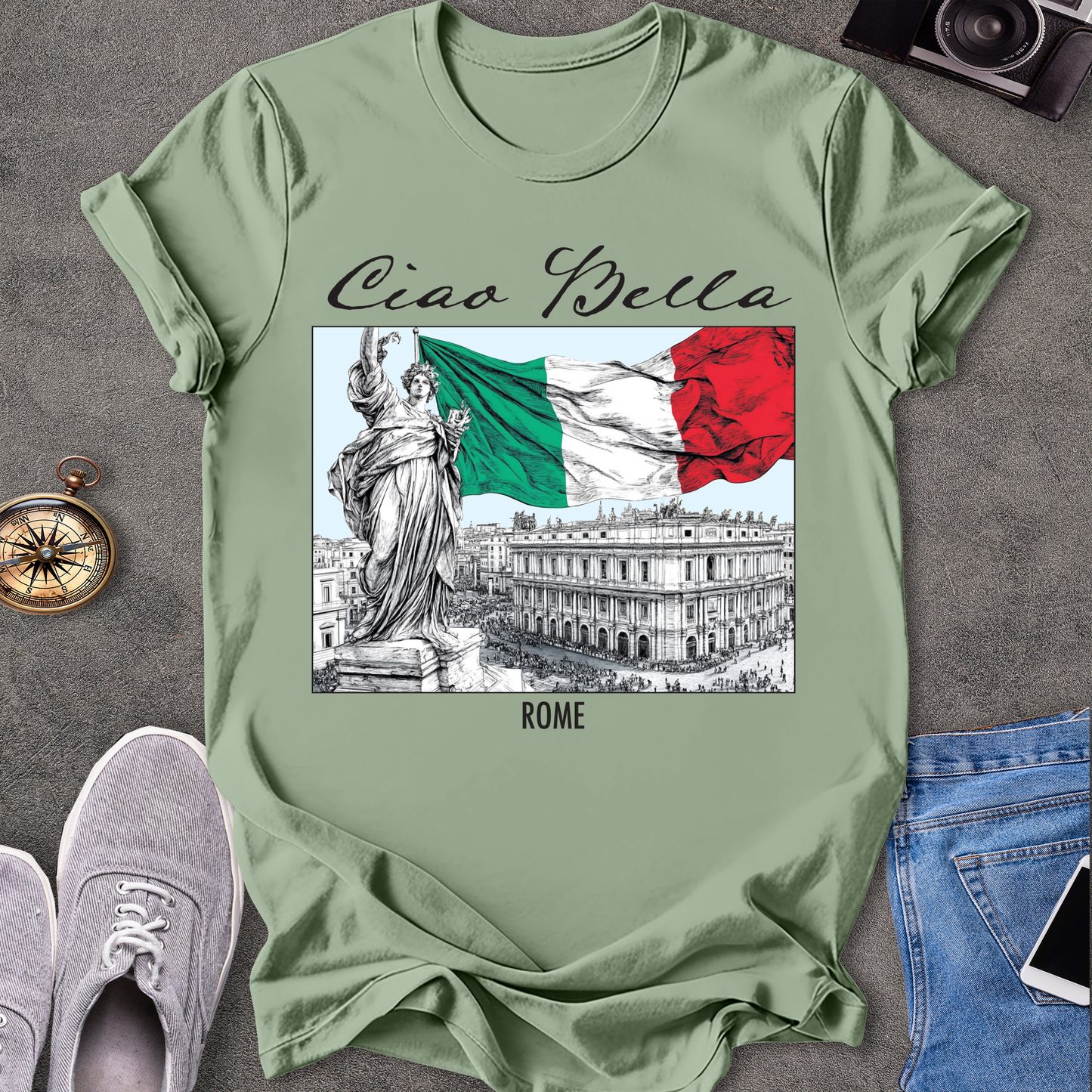 Ciao Bella - Rome Italian Flag T-Shirt