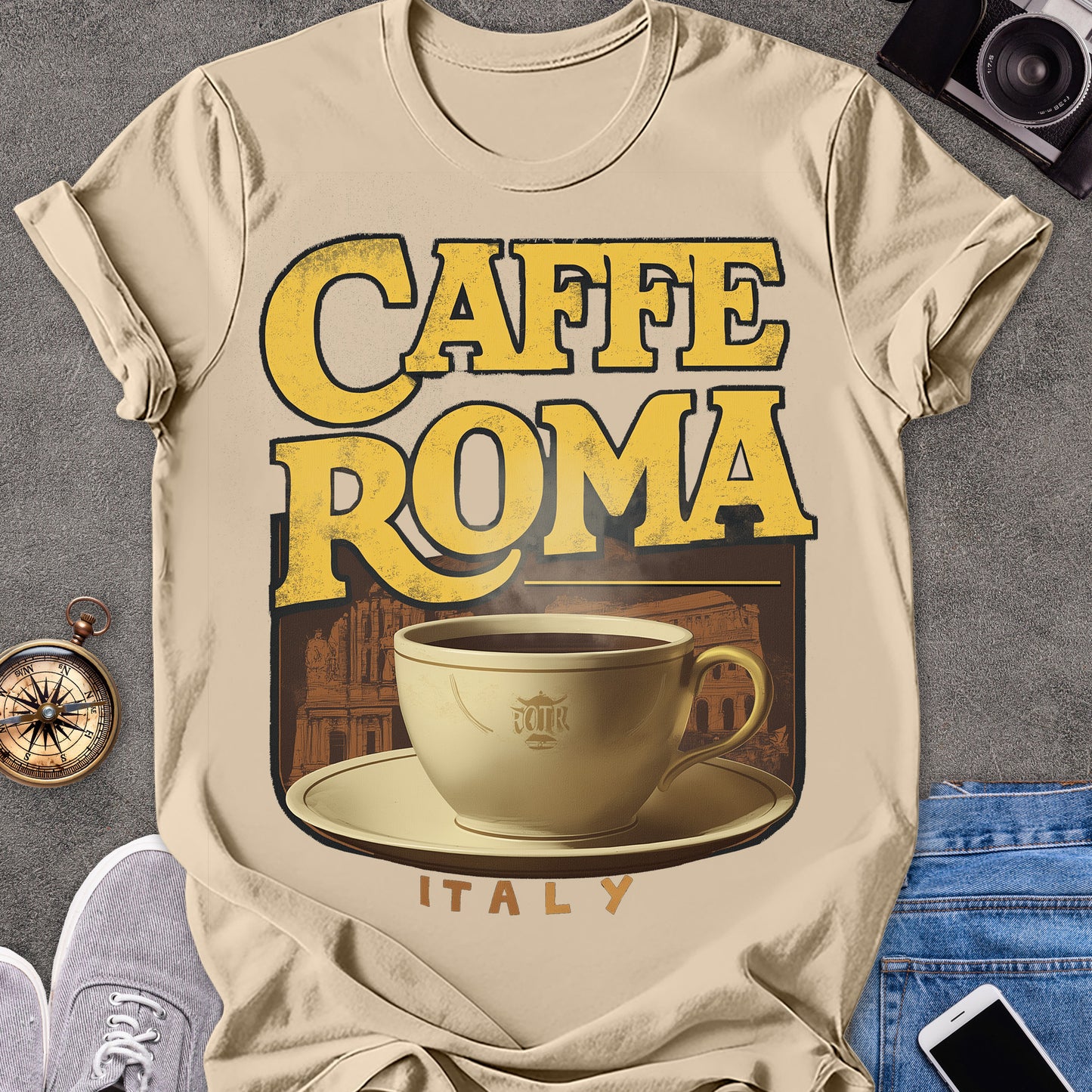 Caffe Roma, Italy | Softstyle T-Shirt | Italian Travel Tee