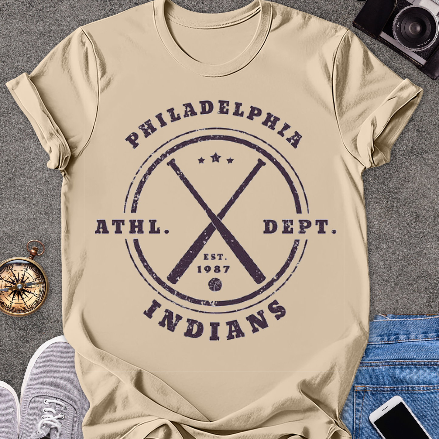 Philadelphia Indians, Athl. Dept. 1987| Unisex Softstyle T-Shirt | Philadelphia Travel Tee