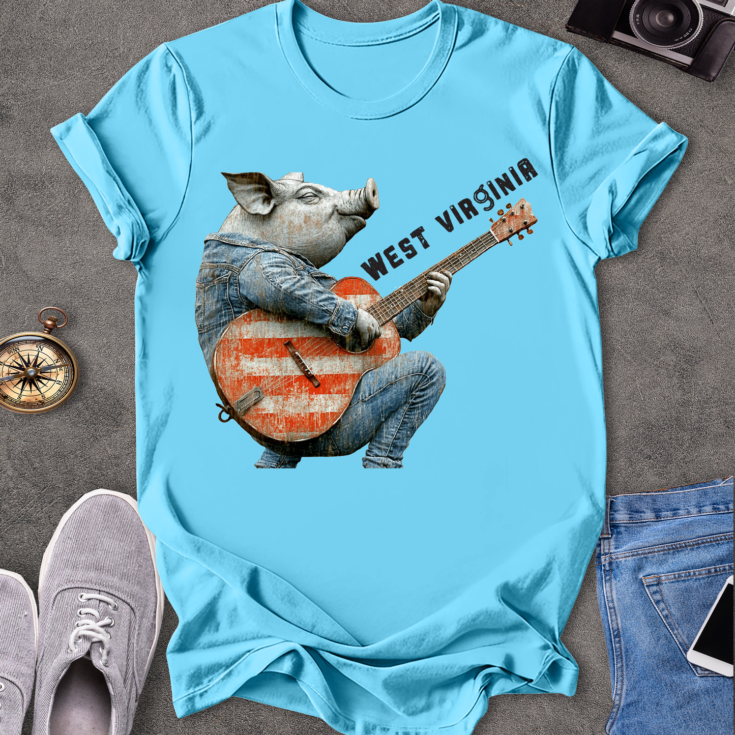 West Virginia - Pig Playing Guitar T-Shirt
