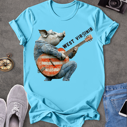 West Virginia - Pig Playing Guitar T-Shirt