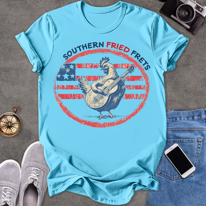 Southern Fried Frets | Unisex Softstyle T-Shirt | Fun and Casual Music Lover Tee