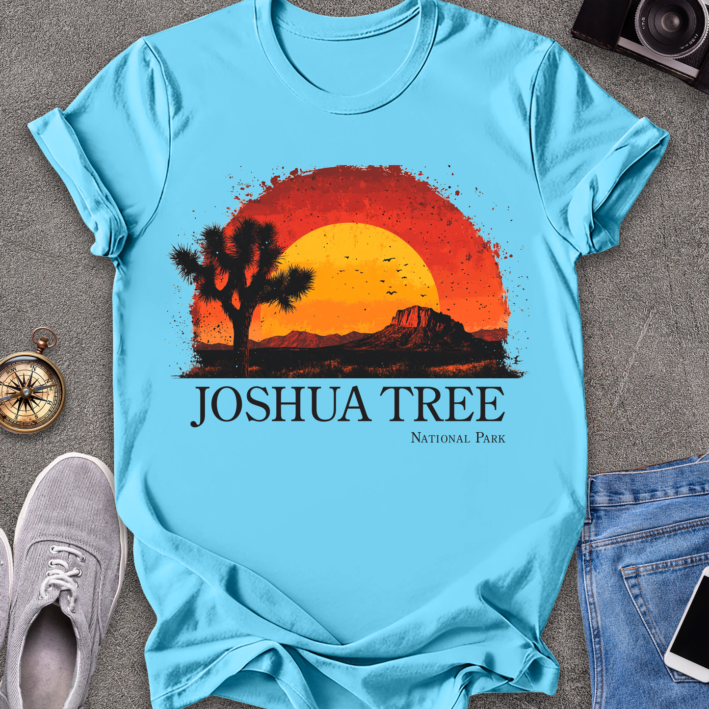 Joshua Tree-Joshua Tree National Park Half-Sunset T-Shirt