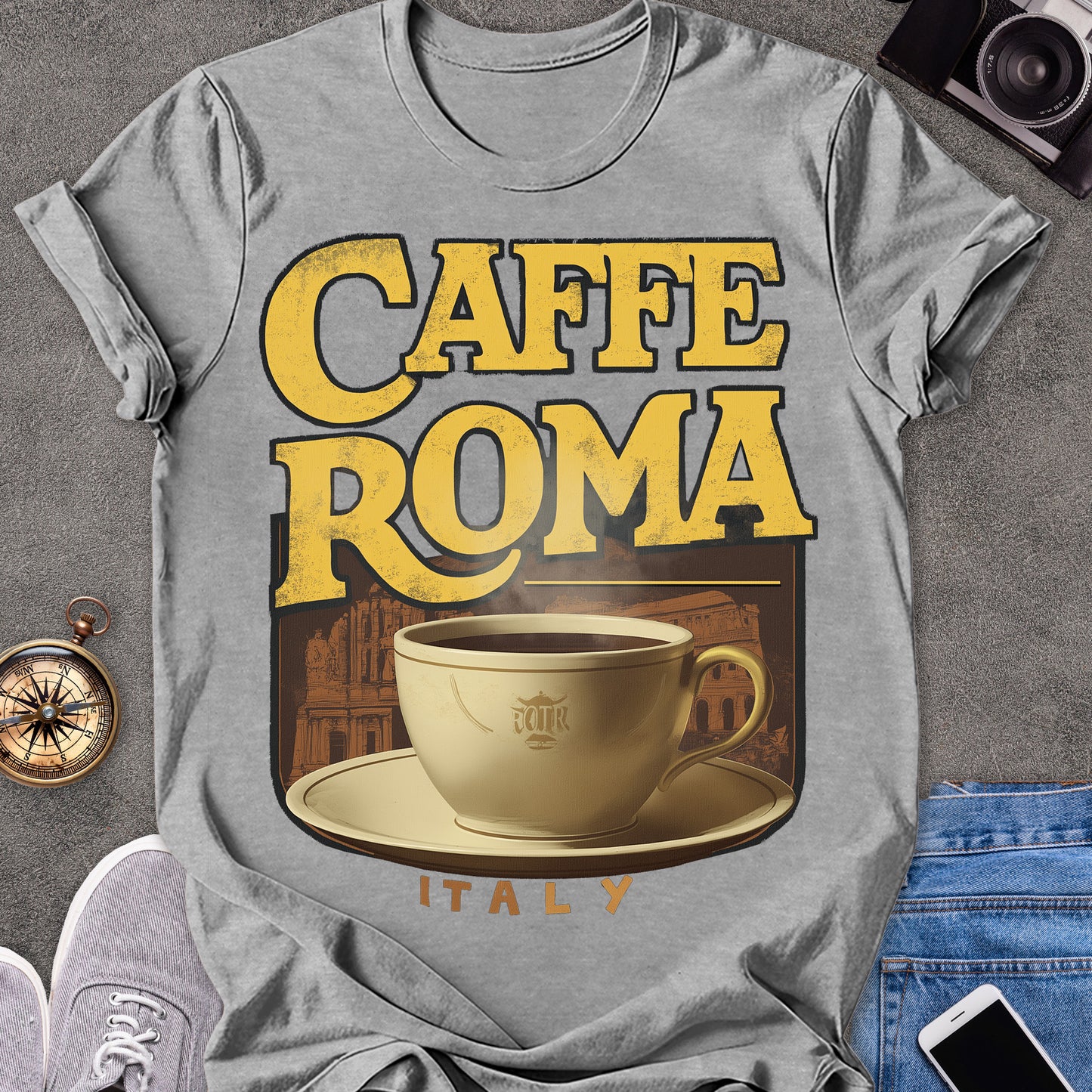 Caffe Roma, Italy | Softstyle T-Shirt | Italian Travel Tee