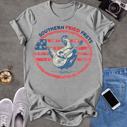 Southern Fried Frets | Unisex Softstyle T-Shirt | Fun and Casual Music Lover Tee