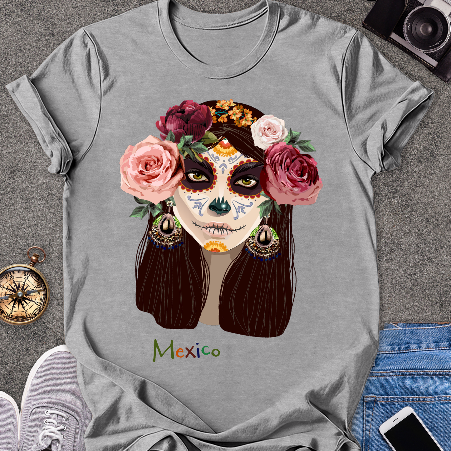 Mexico | Unisex Softstyle T-Shirt | Day of the Dead Tee