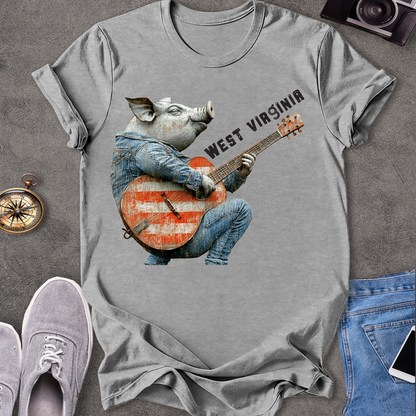 West Virginia - Pig Playing Guitar T-Shirt
