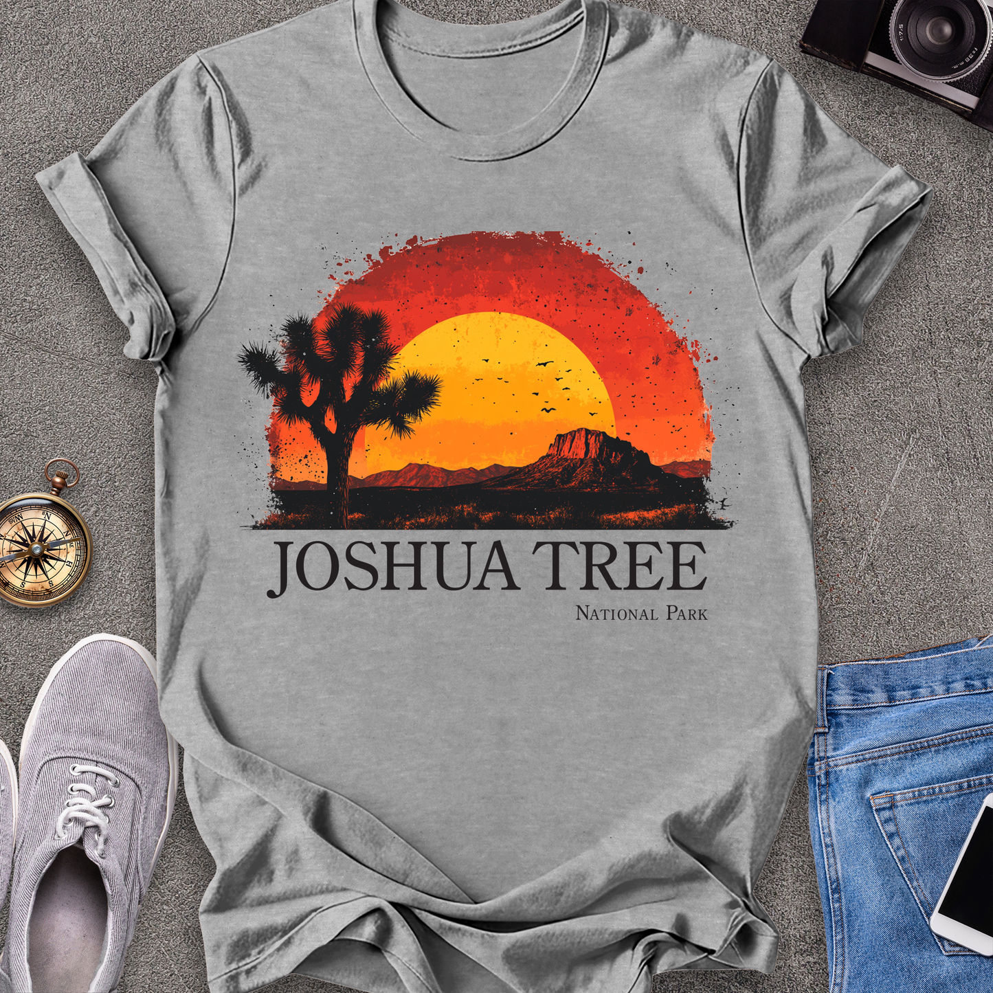 Joshua Tree-Joshua Tree National Park Half-Sunset T-Shirt
