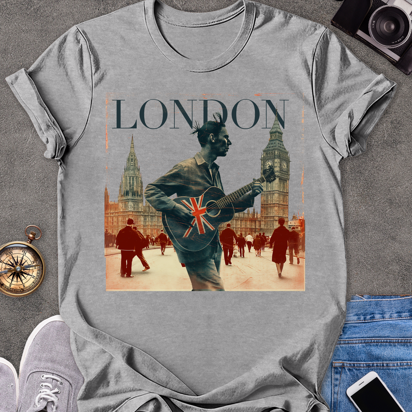 London | Unisex Softstyle T-Shirt | Retro Style Travel Tee