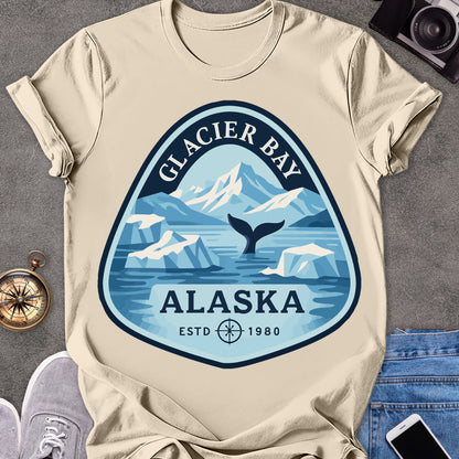 Glacier Bay Alaska, ESTD 1980 | Softstyle T-Shirt | Alaska Travel Tee