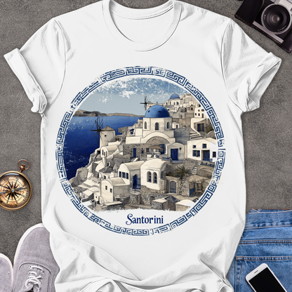 Santorini| Unisex Softstyle T-Shirt | Greece Travel Tee