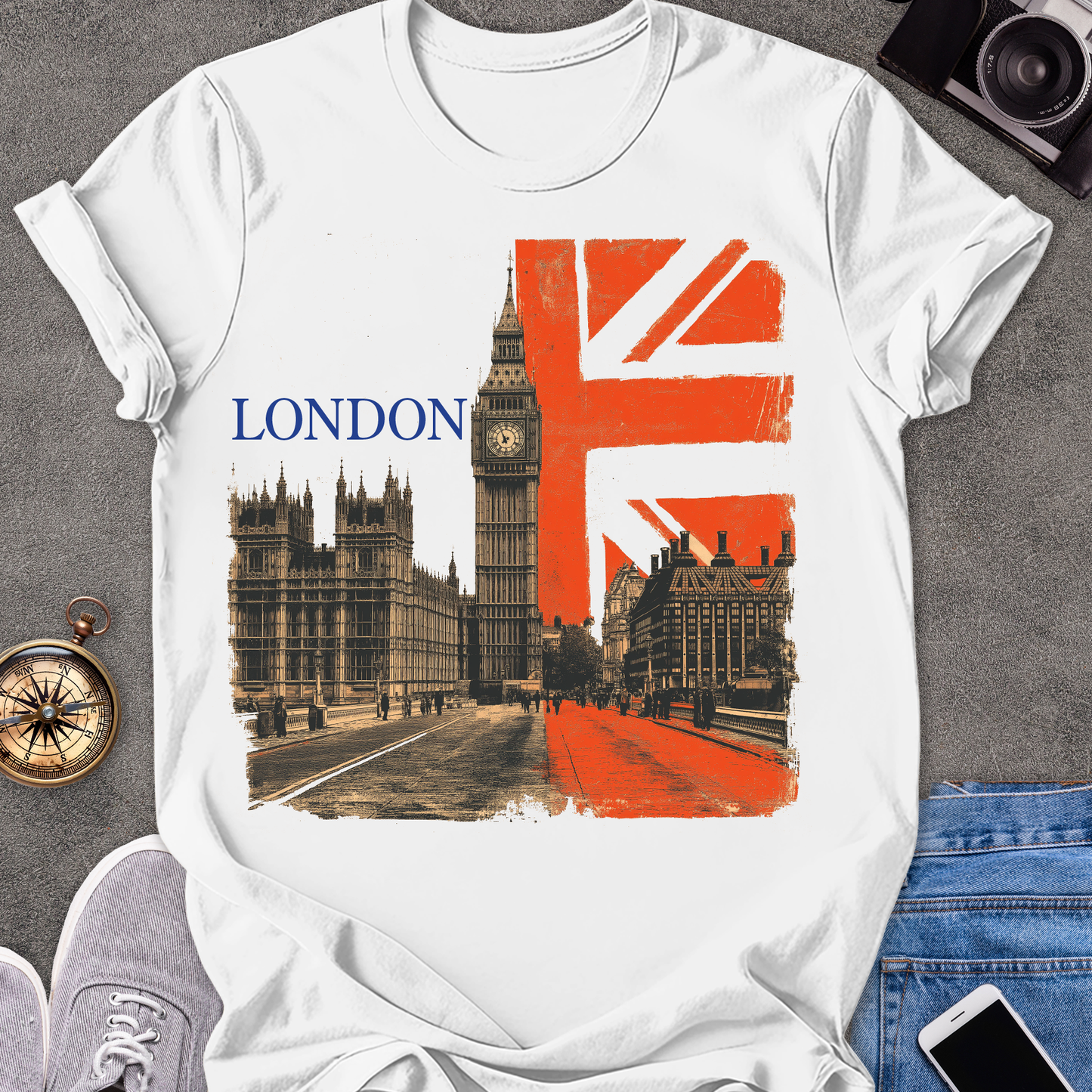 London | Unisex Softstyle T-Shirt | Retro Style Travel Tee